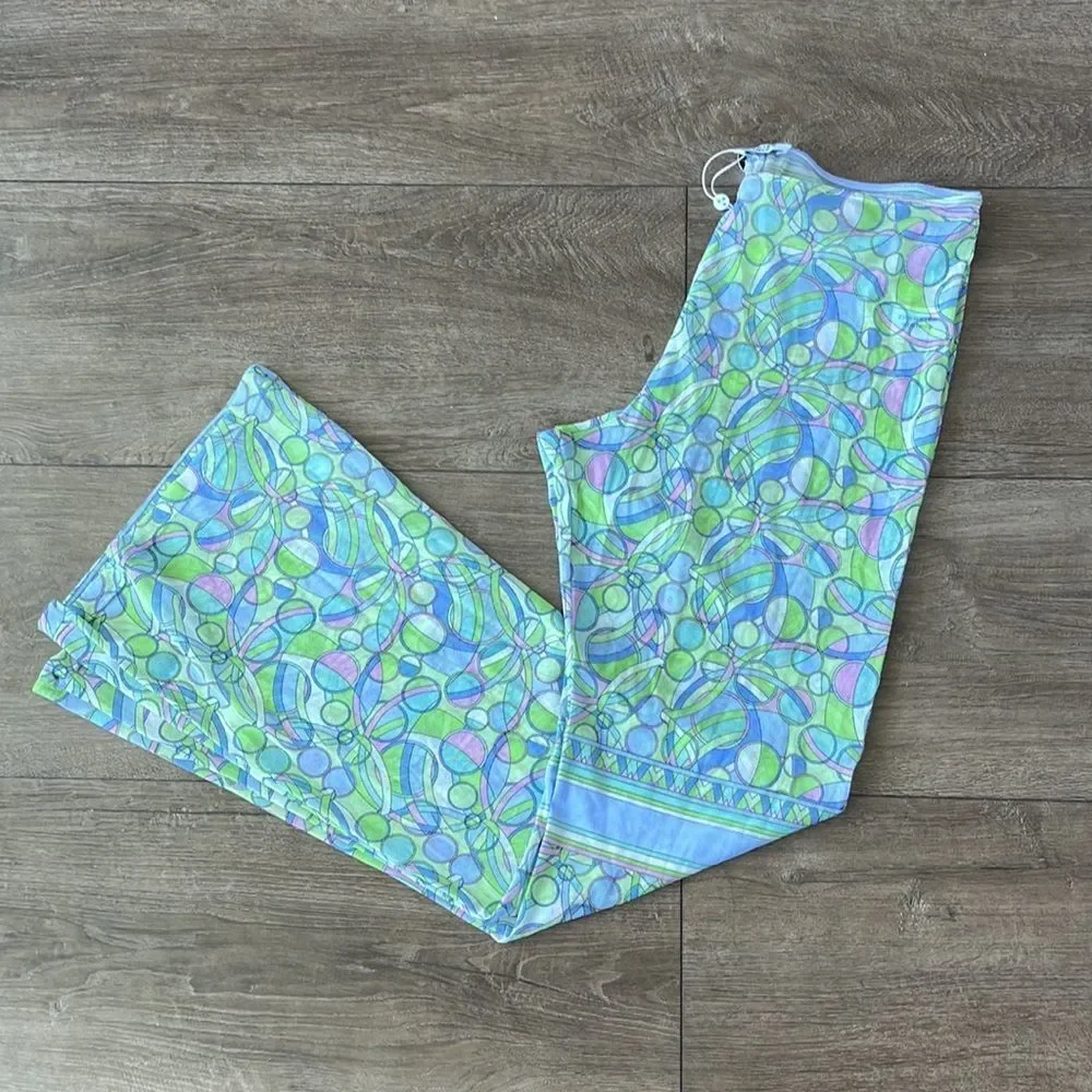 Frankies Bikinis Joey Low Rise Mesh Pants - Vortex Large sheer Coverup‎
